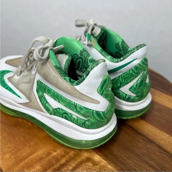 Nike Air Lebron Green White Lace up Athletic Shoes Size 6.5 Y - Picture 4 of 11